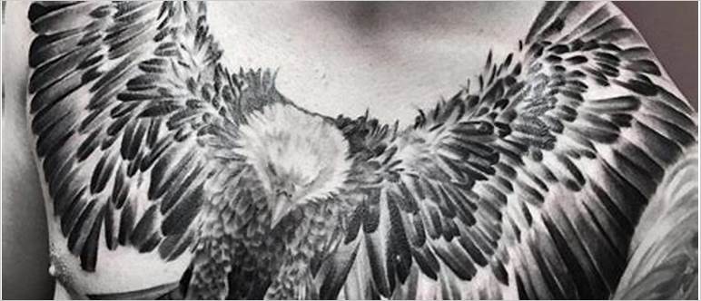 Eagle chest tattoo